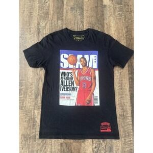 Philadelphia 76ers Slam Allen Iverson T-Shirt Men's Medium Black Mitchell & Ness